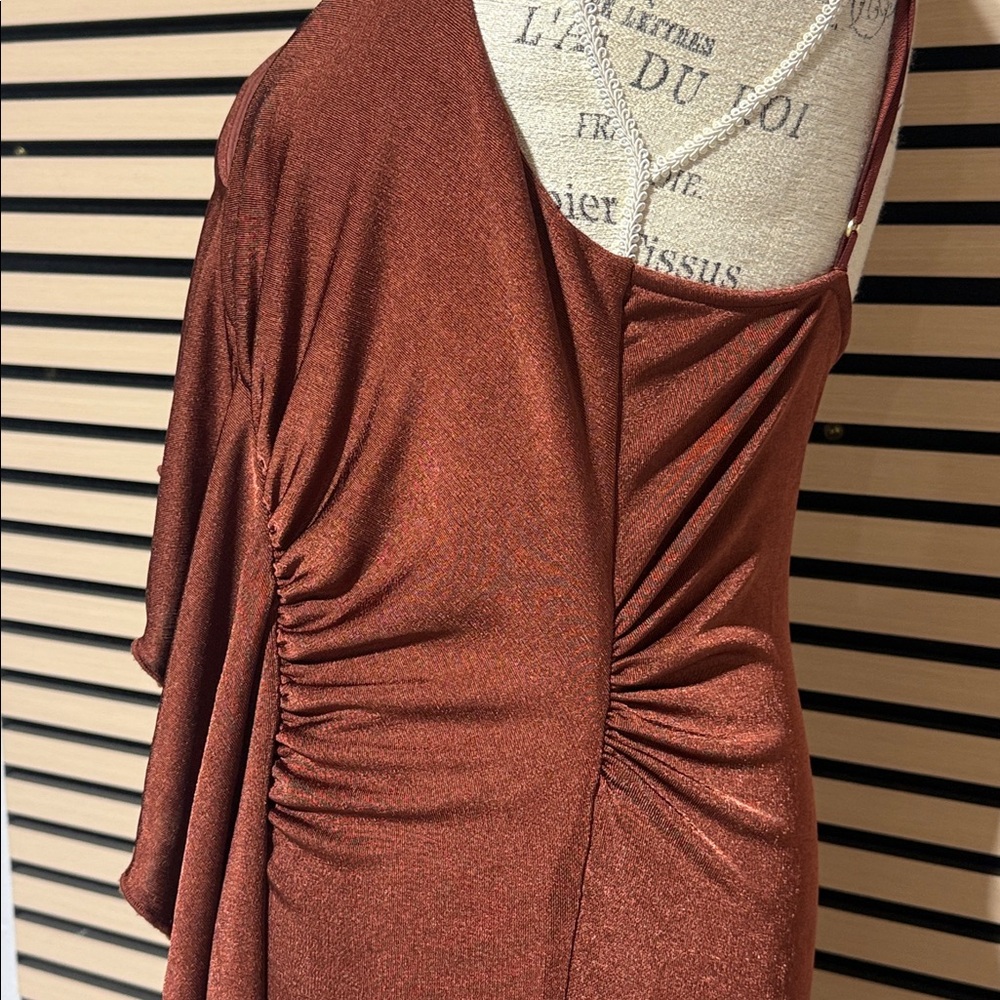 📌 Anthropologie Asymmetrical Ruffled Dress. Size L - Picture 3 of 13